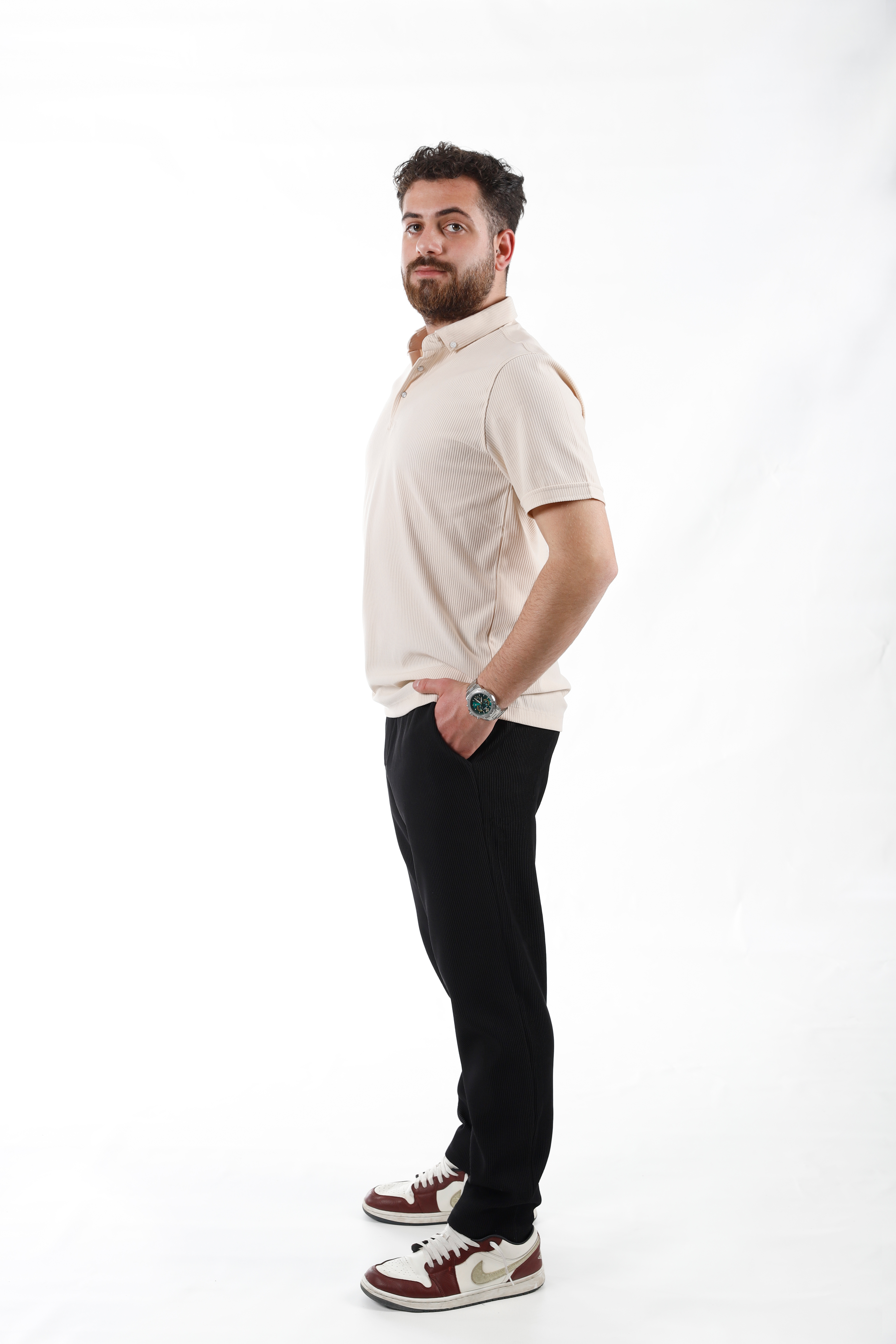 AÇIK KREM OTOBAN POLO YAKA T SHİRT - 2