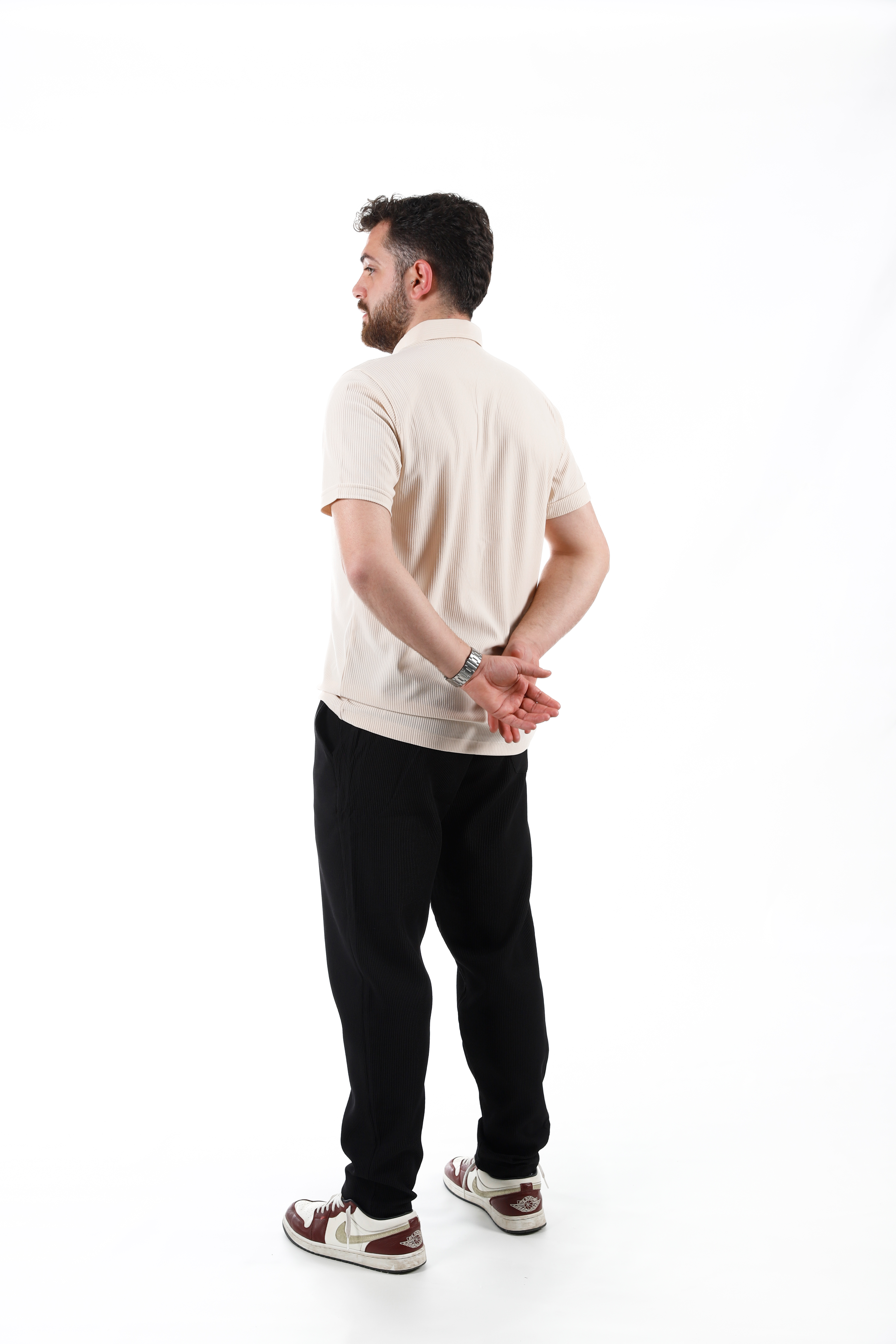 AÇIK KREM OTOBAN POLO YAKA T SHİRT - 3