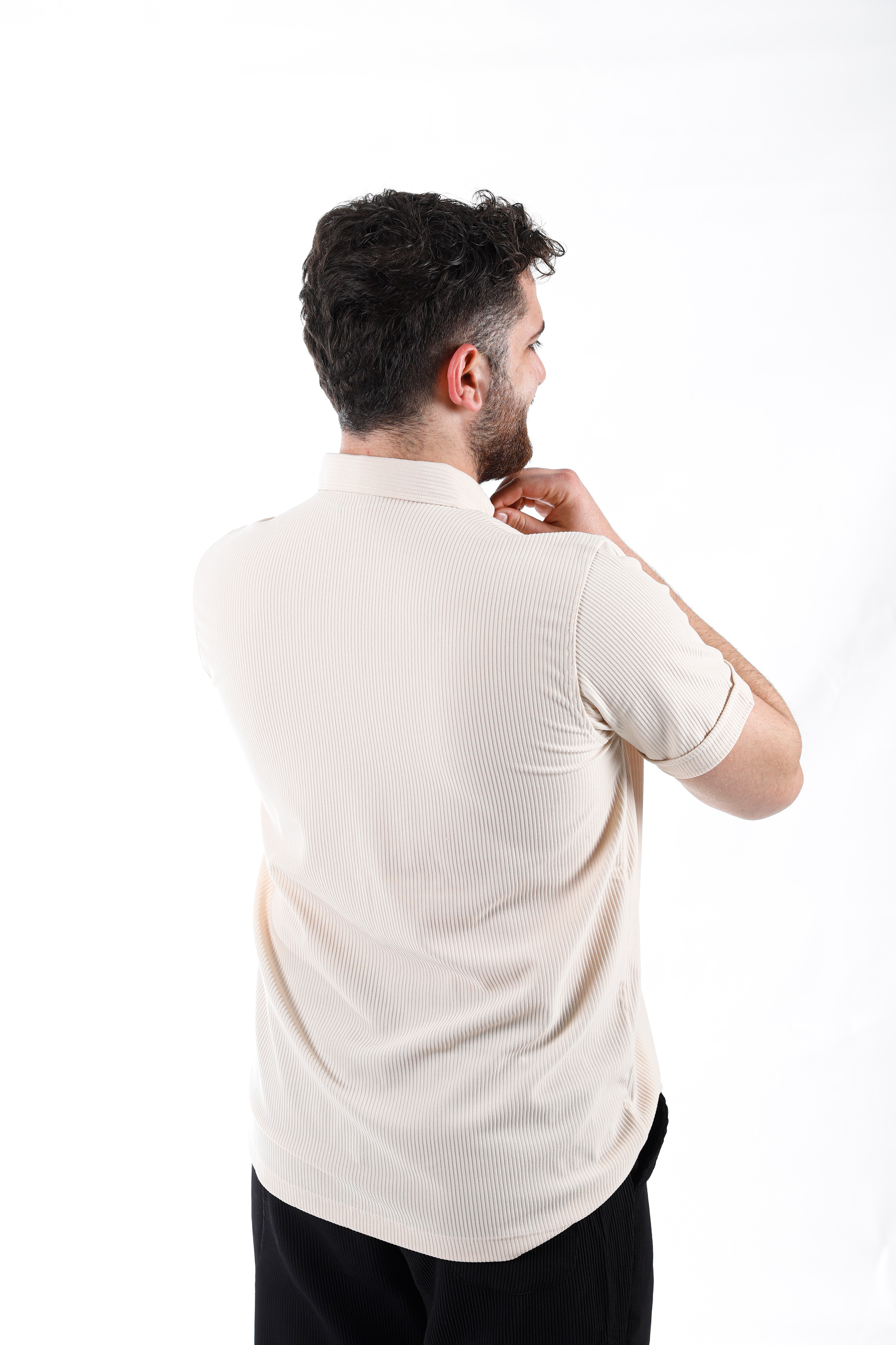 AÇIK KREM OTOBAN POLO YAKA T SHİRT - 5