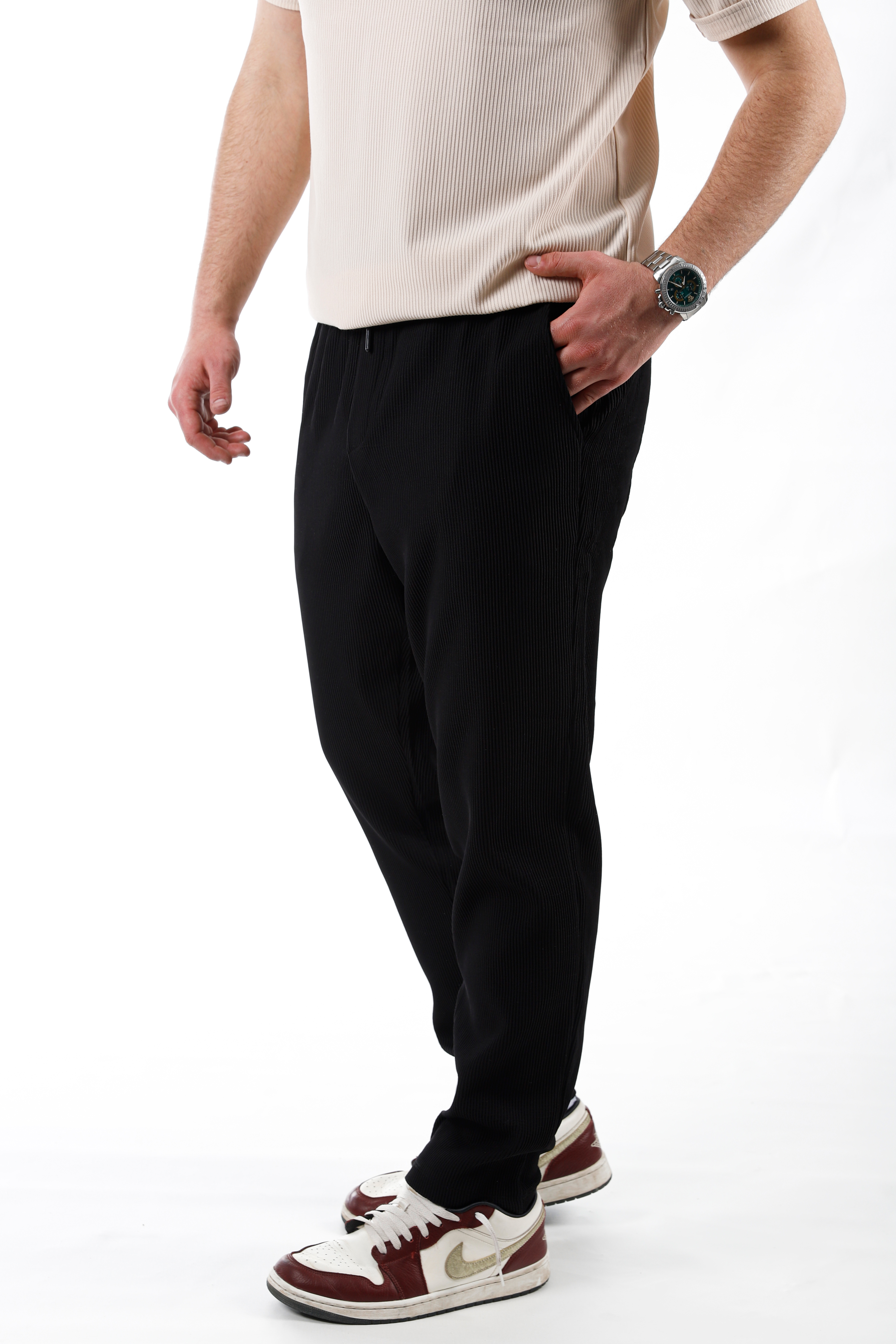 AXEL OTTOMAN BAGGY JOGGER SİYAH PANTOLON - 1