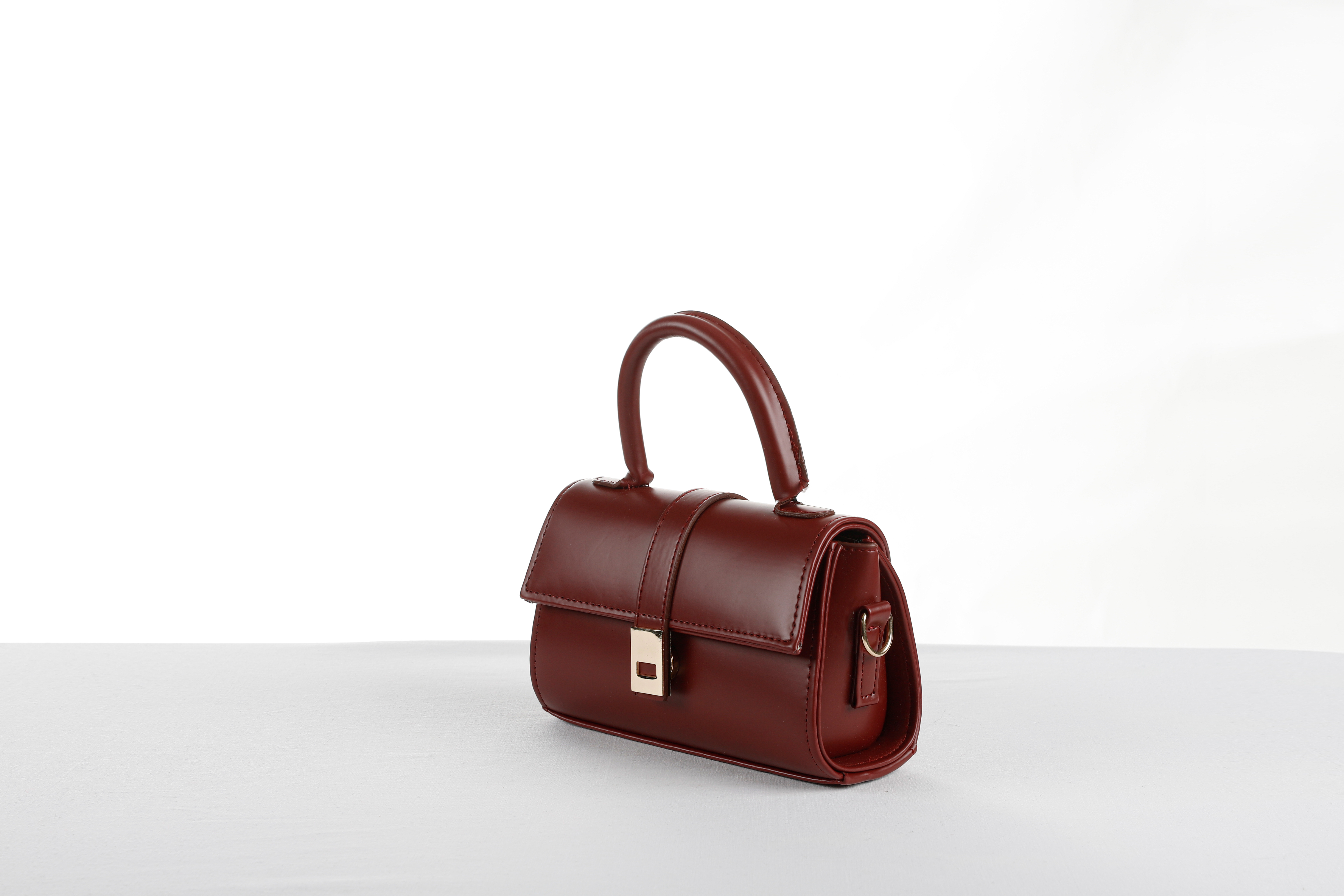 EL ÇANTASI CHERRY RED DERİ BAGET - 1