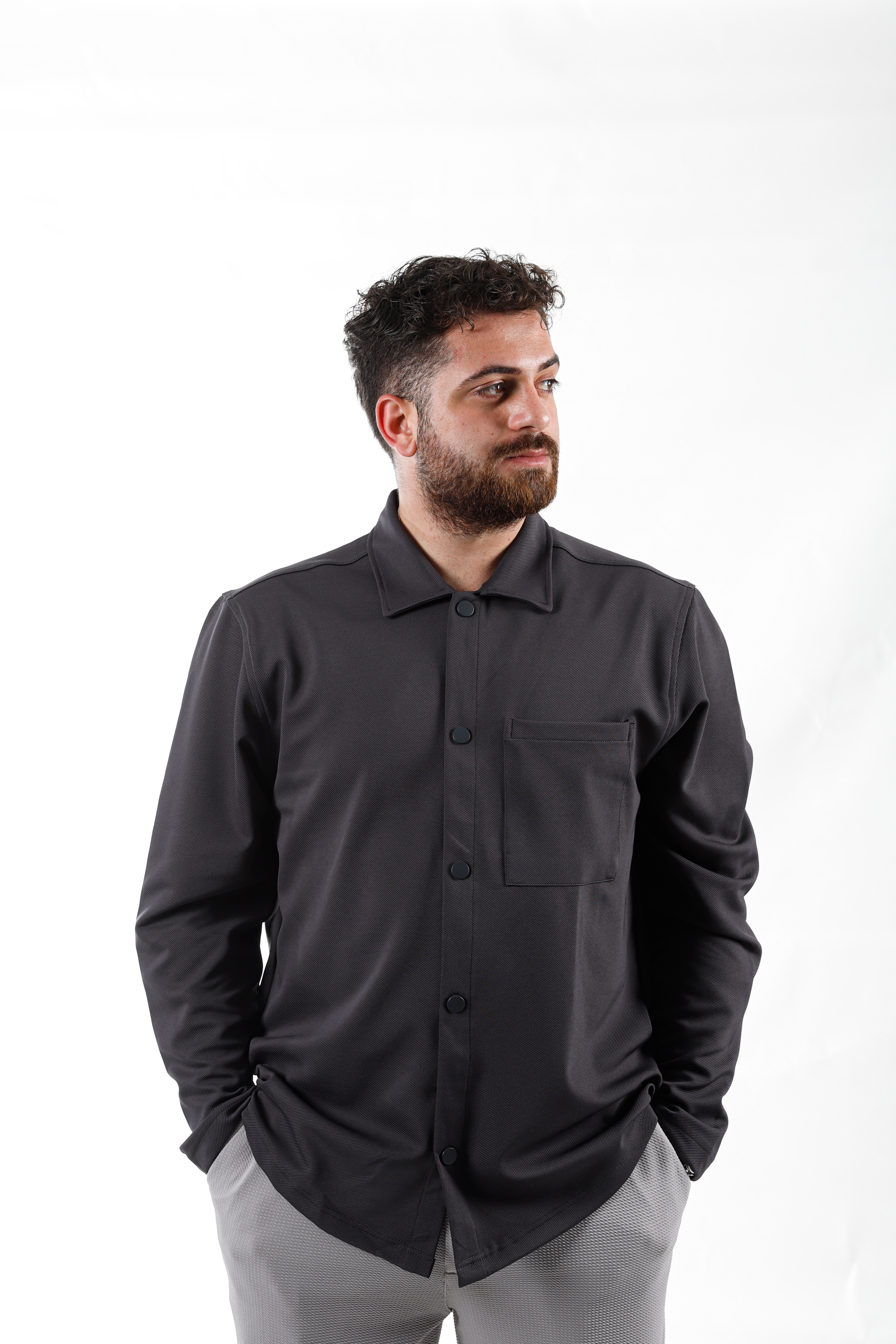 FELİX DİAGONEL ÇITÇITLI ÖRME FÜME DIŞ GÖMLEK - 1