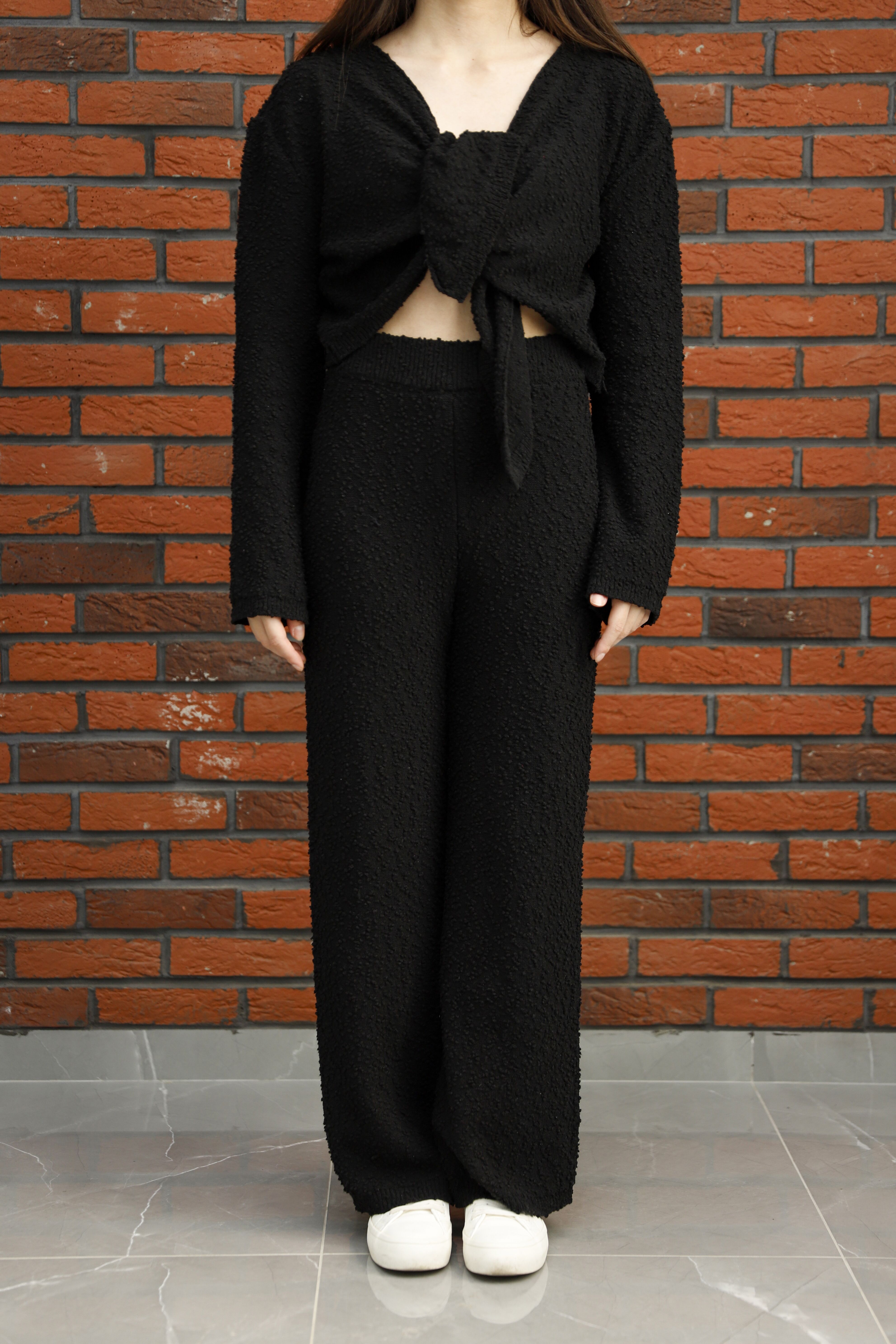 SİYAH CROP PANTOLON TAKIM - 2