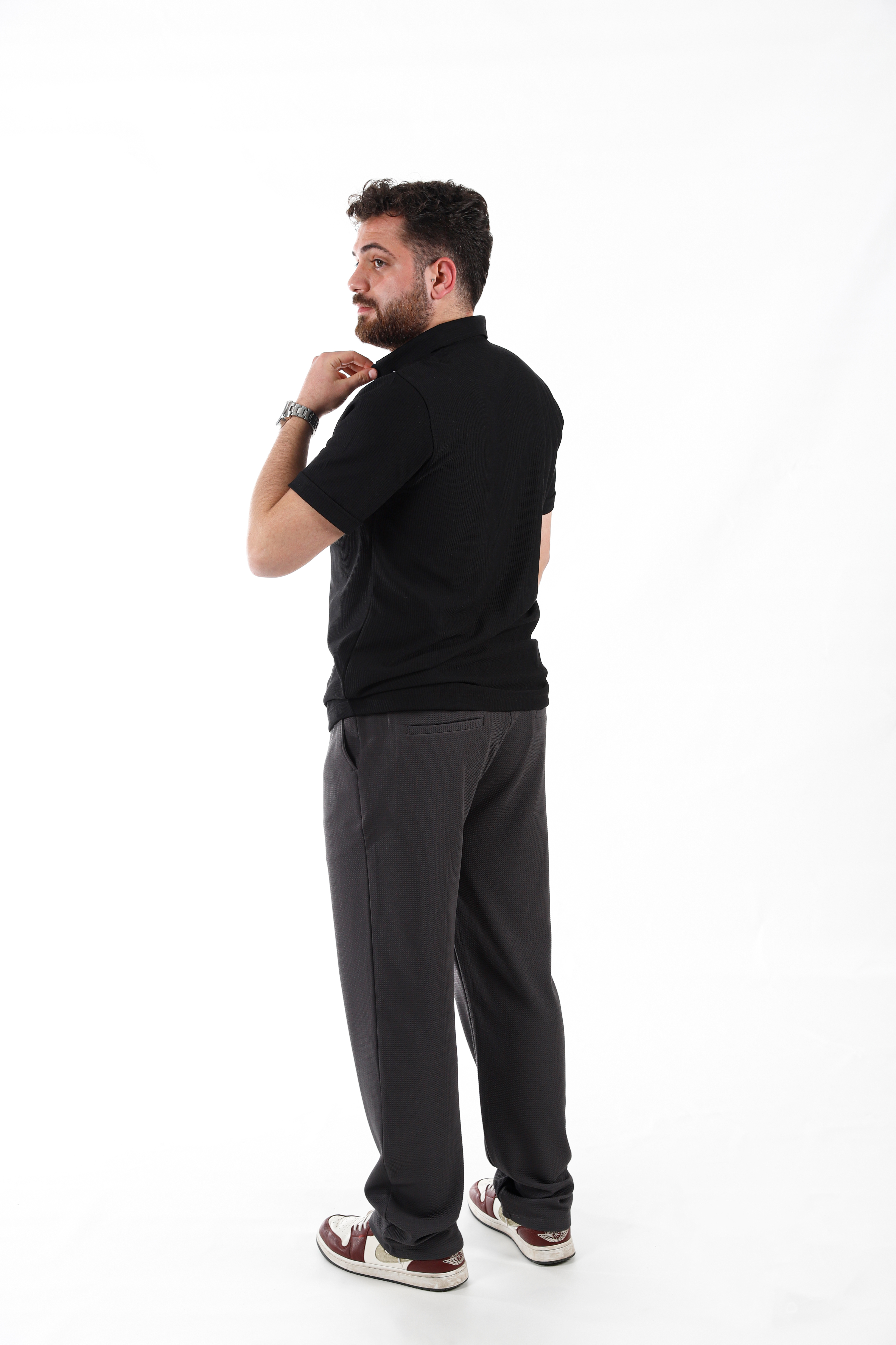 SİYAH OTOBAN POLO YAKA T SHİRT - 3