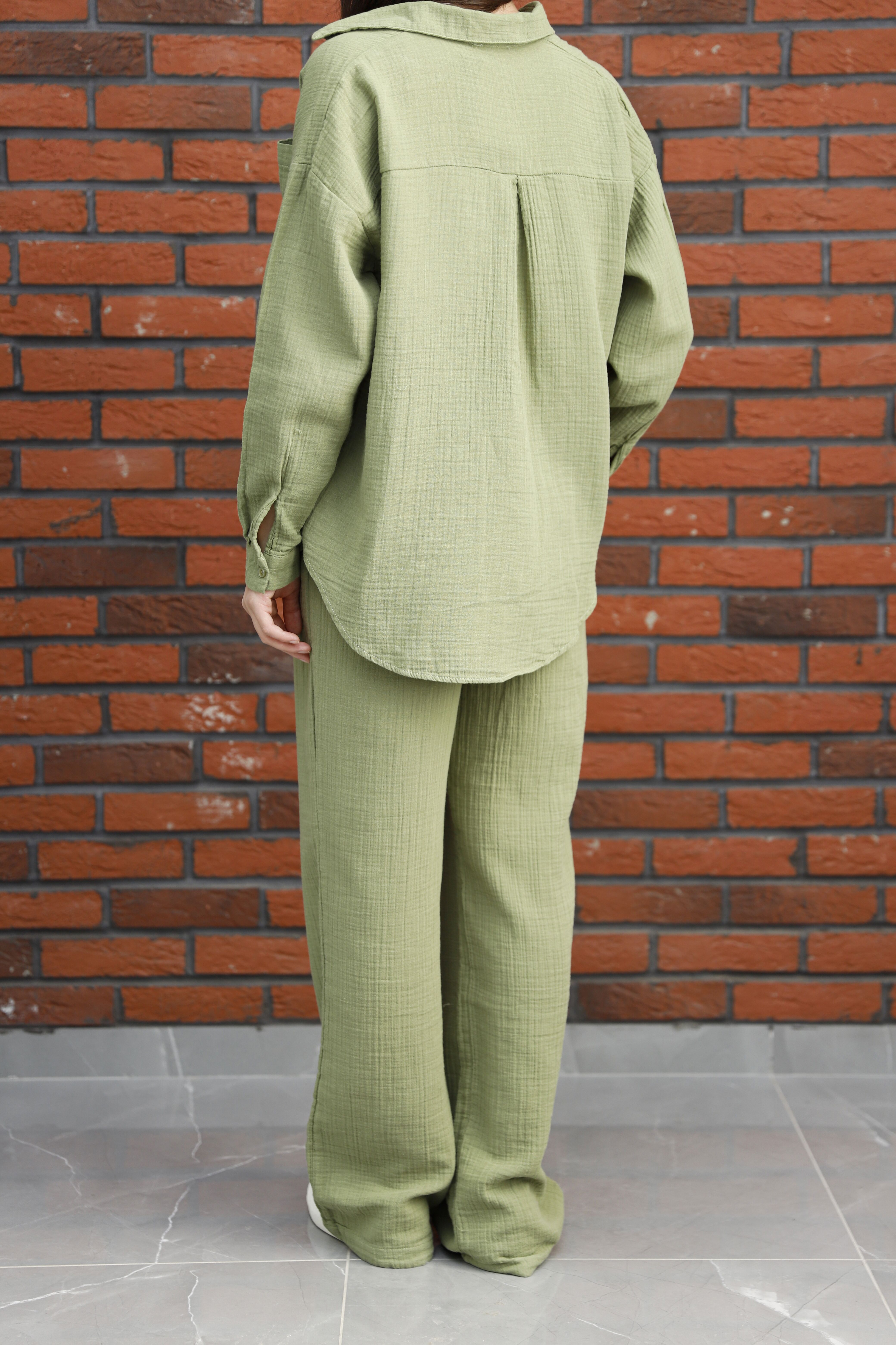 YEŞİL GÖMLEK PANTOLON TAKIM - 4